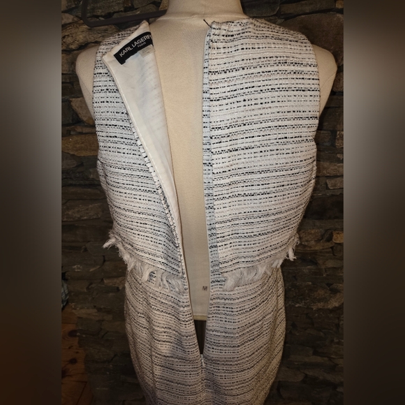 Karl Lagerfeld Cream and Black Midi Dress - Picture 5 of 11